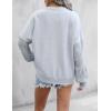 imageBlooming Jelly Womens Oversized Crewneck Sweatshirts Casual Fall Long Sleeve Cable Knit Chunky Pullover Sweater TopsGrey