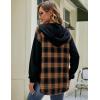 imageBlooming Jelly Womens Plaid hooded Flannel Shirts Long Sleeve Hoodies Shacket Button Down Oversized Color Block Fall TopsBlack and Yellow