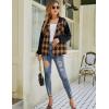 imageBlooming Jelly Womens Plaid hooded Flannel Shirts Long Sleeve Hoodies Shacket Button Down Oversized Color Block Fall TopsBlack and Yellow
