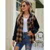 imageBlooming Jelly Womens Plaid hooded Flannel Shirts Long Sleeve Hoodies Shacket Button Down Oversized Color Block Fall TopsBlack and Yellow
