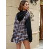 imageBlooming Jelly Womens Plaid hooded Flannel Shirts Long Sleeve Hoodies Shacket Button Down Oversized Color Block Fall TopsBrown 3