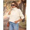 imageBlooming Jelly Womens Quarter Zip Pullover Sweaters Trendy Cable Knit Chunky Collared Fall Sweater 2023 Ladies Winter TopsBeige