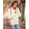imageBlooming Jelly Womens Quarter Zip Pullover Sweaters Trendy Cable Knit Chunky Collared Fall Sweater 2023 Ladies Winter TopsBeige