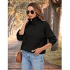 imageBlooming Jelly Womens Quarter Zip Pullover Sweaters Trendy Cable Knit Chunky Collared Fall Sweater 2023 Ladies Winter TopsBlack