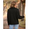 imageBlooming Jelly Womens Quarter Zip Pullover Sweaters Trendy Cable Knit Chunky Collared Fall Sweater 2023 Ladies Winter TopsBlack