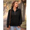 imageBlooming Jelly Womens Quarter Zip Pullover Sweaters Trendy Cable Knit Chunky Collared Fall Sweater 2023 Ladies Winter TopsBlack