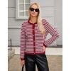 imageBlooming Jelly Womens Striped Cardigan Sweaters Dressy Casual Chunky Knit Coats 2024 Trendy Fall Outfits Winter Jackets RedMedium
