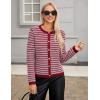 imageBlooming Jelly Womens Striped Cardigan Sweaters Dressy Casual Chunky Knit Coats 2024 Trendy Fall Outfits Winter Jackets RedMedium