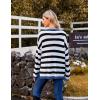 imageBlooming Jelly Womens Striped Sweater Oversized V Neck Side Slit Cute Long Sleeve Tops Pullover Fall 2024 Trendy Casual TunicBlack  White