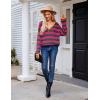 imageBlooming Jelly Womens Striped Sweater Oversized V Neck Side Slit Cute Long Sleeve Tops Pullover Fall 2024 Trendy Casual TunicPink  Green