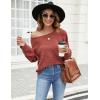 imageBlooming Jelly Womens Tunic Sweaters Lightweight Pullover Fall Tops Loose Fit 2023 Ladies Long Sweater to Wear with LeggingsRust