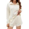 imageBlooming Jelly Womens 2 Piece Outfits Sweatsuits Long Sleeve Lounge Sets Active Workout Matching SetsBeige