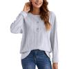 imageBlooming Jelly Womens Casual Fall Tops Long Sleeve Button Henley Lightweight Tunic Tops Grey