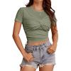imageBlooming Jelly Womens Crop Tops Summer Trendy Short Sleeve Shirts Going Out Cute Y2k Tshirts Ladies Casual Basic TeesArmy Green