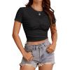 imageBlooming Jelly Womens Crop Tops Summer Trendy Short Sleeve Shirts Going Out Cute Y2k Tshirts Ladies Casual Basic TeesBlack