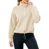 imageBlooming Jelly Womens Half Zip Pullover Long Sleeve Workout Athletic Sweatshirts Crop TopsBeige001