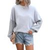 imageBlooming Jelly Womens Oversized Crewneck Sweatshirts Casual Fall Long Sleeve Cable Knit Chunky Pullover Sweater TopsGrey