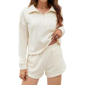 imageBlooming Jelly Womens 2 Piece Outfits Sweatsuits Long Sleeve Lounge Sets Active Workout Matching SetsBeige
