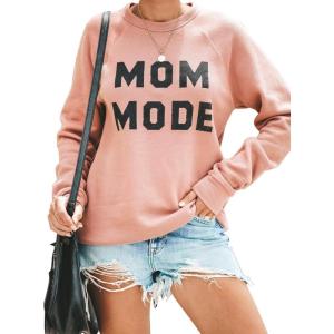 imageBlooming Jelly Womens Crewneck Sweatshirt Long Sleeve Raglan Letter Print Terry Casual Cute Pullover TopPink