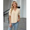 imageBlooming Jelly Women Dressy Causal Tops Ruffle V Neck Business Blouses Summer Work Shirts 2025Apricot