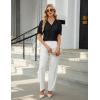 imageBlooming Jelly Women Dressy Causal Tops Ruffle V Neck Business Blouses Summer Work Shirts 2025Black