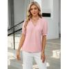 imageBlooming Jelly Women Dressy Causal Tops Ruffle V Neck Business Blouses Summer Work Shirts 2025Pink
