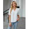 imageBlooming Jelly Women Dressy Causal Tops Ruffle V Neck Business Blouses Summer Work Shirts 2025White