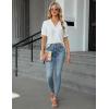 imageBlooming Jelly Women Dressy Causal Tops Ruffle V Neck Business Blouses Summer Work Shirts 2025White