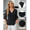 imageBlooming Jelly Womens 34 Length Sleeve Tops Dressy Casual Business Blouses Ruffle Work Shirts Summer OutfitsBlack
