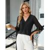 imageBlooming Jelly Womens 34 Length Sleeve Tops Dressy Casual Business Blouses Ruffle Work Shirts Summer OutfitsBlack