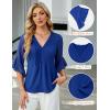 imageBlooming Jelly Womens 34 Length Sleeve Tops Dressy Casual Business Blouses Ruffle Work Shirts Summer OutfitsRoyal Blue