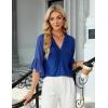 imageBlooming Jelly Womens 34 Length Sleeve Tops Dressy Casual Business Blouses Ruffle Work Shirts Summer OutfitsRoyal Blue