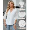 imageBlooming Jelly Womens 34 Length Sleeve Tops Dressy Casual Business Blouses Ruffle Work Shirts Summer OutfitsWhite