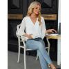 imageBlooming Jelly Womens 34 Length Sleeve Tops Dressy Casual Business Blouses Ruffle Work Shirts Summer OutfitsWhite