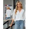 imageBlooming Jelly Womens 34 Length Sleeve Tops Dressy Casual Business Blouses Ruffle Work Shirts Summer OutfitsWhite
