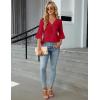 imageBlooming Jelly Womens 34 Length Sleeve Tops Summer Dressy Business Casual Blouses Work Shirts Chiffon V Neck Outfits 2025Red