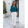 imageBlooming Jelly Womens 34 Length Sleeve Tops Summer Dressy Business Casual Blouses Work Shirts Chiffon V Neck Outfits 2025Turquoise