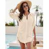 imageBlooming Jelly Womens Bathing Suit Cover Ups Bikini Swimsuit Coverup Drawstring Button Down Beach Dress ShirtApricot