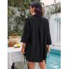 imageBlooming Jelly Womens Bathing Suit Cover Ups Bikini Swimsuit Coverup Drawstring Button Down Beach Dress ShirtBlack