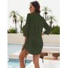 imageBlooming Jelly Womens Bathing Suit Cover Ups Bikini Swimsuit Coverup Drawstring Button Down Beach Dress ShirtGreen