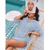 imageBlooming Jelly Womens Bathing Suit Cover Ups Bikini Swimsuit Coverup Drawstring Button Down Beach Dress ShirtHaze Blue