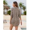 imageBlooming Jelly Womens Bathing Suit Cover Ups Bikini Swimsuit Coverup Drawstring Button Down Beach Dress ShirtLeopard Print
