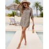 imageBlooming Jelly Womens Bathing Suit Cover Ups Bikini Swimsuit Coverup Drawstring Button Down Beach Dress ShirtLeopard Print