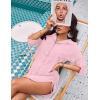 imageBlooming Jelly Womens Bathing Suit Cover Ups Bikini Swimsuit Coverup Drawstring Button Down Beach Dress ShirtPink