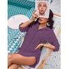 imageBlooming Jelly Womens Bathing Suit Cover Ups Bikini Swimsuit Coverup Drawstring Button Down Beach Dress ShirtPurple
