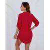 imageBlooming Jelly Womens Bathing Suit Cover Ups Bikini Swimsuit Coverup Drawstring Button Down Beach Dress ShirtRed01