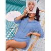 imageBlooming Jelly Womens Bathing Suit Cover Ups Bikini Swimsuit Coverup Drawstring Button Down Beach Dress ShirtWater Blue