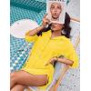 imageBlooming Jelly Womens Bathing Suit Cover Ups Bikini Swimsuit Coverup Drawstring Button Down Beach Dress ShirtYellow