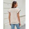imageBlooming Jelly Womens Business Casual Blouses Short Ruffle Sleeve V Neck Dressy Tops Textured Ribbed Summer Trendy Work ShirtApricot