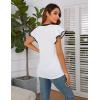 imageBlooming Jelly Womens Business Casual Blouses Short Ruffle Sleeve V Neck Dressy Tops Textured Ribbed Summer Trendy Work ShirtWhite